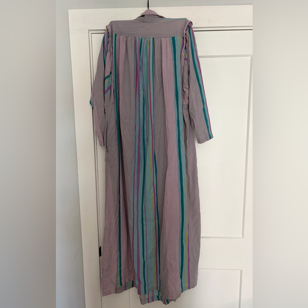 Multicolor Striped 3/4 Sleeve Pullover Kaftan - Picture 2 of 5
